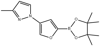 4-(3-Methyl-1H-pyrazol-1-yl)furan-2-boronic acid pinacol ester结构式