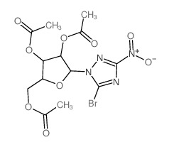 1H-1,2,4-Triazole,5-bromo-3-nitro-1-b-D-ribofuranosyl-, 2',3',5'-triacetate (8CI) Structure