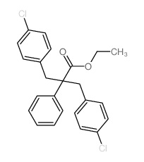 Propionic acid,2-(p-chlorobenzyl)-3-(p-chlorophenyl)-2-phenyl-, ethyl ester (7CI,8CI) Structure