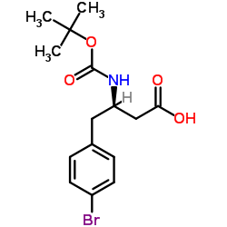 (R)-4-(4-溴苯基)-3-((叔丁氧基羰基)氨基)丁酸结构式