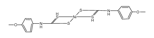 bis(N-p-MeOPh-dithiocarbamato)nickel(II)结构式