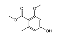 4-Hydroxy-2-methoxy-6-methylbenzoic acid methyl ester结构式