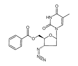 1-[5-O-Benzoyl-3-azido-2,3-dideoxy-α,β-D-erythro-pentofuranosyl]-thymine结构式