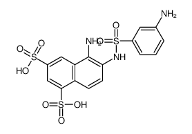 5-Amino-6-{[(3-aminophenyl)sulfonyl]amino}-1,3-naphthalenedisulfo nic acid结构式