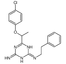 6-[1-(4-chlorophenoxy)ethyl]-2-N-(2-phenylethyl)-1,3,5-triazine-2,4-diamine Structure