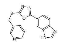 (9ci)-5-[5-[(3-吡啶甲基)硫代]-1,3,4-噁二唑-2-基]-1H-苯并咪唑结构式
