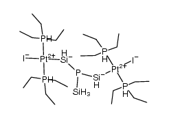 trans-[(PtI(PEt3)2(SiH2))2PSiH3]结构式