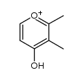 2,3-dimethyl-4-hydroxypyrylium cation结构式