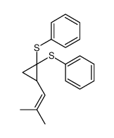 [2-(2-methylprop-1-enyl)-1-phenylsulfanylcyclopropyl]sulfanylbenzene结构式