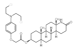 17a-Aza-D-homoandrostan-17-one, 3-[[4-[bis(2-chloroethyl)amino]phenoxy]acetyl]oxy]-, (3.beta., 5.alpha.)- structure