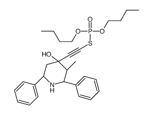 (2S,3R,4S,6R)-4-(2-dibutoxyphosphorylsulfanylethynyl)-3-methyl-2,6-diphenylpiperidin-4-ol Structure
