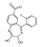 5-(2-fluorophenyl)-3-hydroxy-7-nitro-1,3-dihydro-1,4-benzodiazepin-2-one Structure