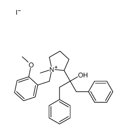 2-[1-[(2-methoxyphenyl)methyl]-1-methyl-2,3,4,5-tetrahydropyrrol-2-yl]-1,3-diphenyl-propan-2-ol iodide结构式