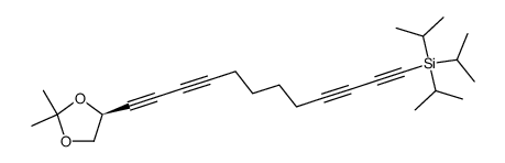 [12-(1,2-dimethyl-[1,3]dioxolan-4-yl)-dodeca-1,3,9,11-tetraynyl]-triisopropyl-silane结构式