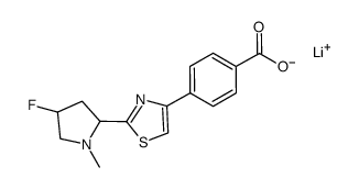 4-[2-(4-fluoro-1-methyl-pyrrolidin-2-yl)-thiazol-4-yl]-benzoic acid lithium salt Structure
