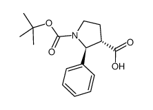 反式-1-BOC-2-苯基吡咯烷-3-羧酸结构式