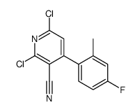 2,6-dichloro-4-(4-fluoro-2-methylphenyl)pyridine-3-carbonitrile Structure