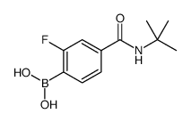 4-叔丁基氨基甲酰基-2-氟苯硼酸结构式
