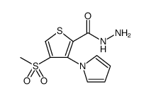 2-Thiophenecarboxylic acid, 4-(methylsulfonyl)-3-(1H-pyrrol-1-yl)-, hydrazide Structure