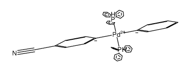 trans-[{p-(CN)C6H4}PdPh(PPh3)2]结构式