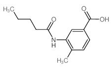 4-甲基-3-(戊酰氨基)苯甲酸结构式