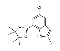 5-氯-2-甲基-1H-吲哚-7-硼酸频那醇酯结构式