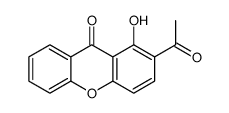 2-acetyl-1-hydroxyxanthen-9-one结构式
