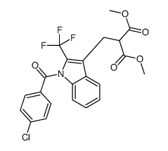 2-((1-(4-氯苯甲酰基)-2-(三氟甲基)-1H-吲哚-l-3-基)甲基)丙二酸二甲酯结构式
