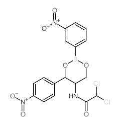 Acetamide,2,2-dichloro-N-[2-(3-nitrophenyl)-4-(4-nitrophenyl)-1,3,2-dioxaborinan-5-yl]- Structure