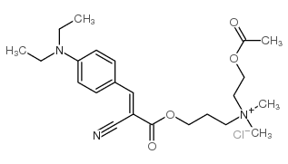 [2-(acetoxy)ethyl]-3-[[2-cyano-3-[4-(diethylamino)phenyl]-1-oxoallyl]oxy]propyldimethylammonium chloride结构式