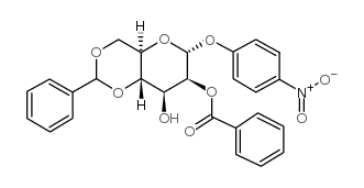 4-硝基苯基2-苯甲酰基-4,6-O-亚苄基-aD-甘露吡喃糖苷结构式