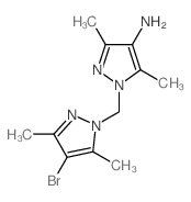 1-[(4-Bromo-3,5-dimethyl-1H-pyrazol-1-yl)methyl]-3,5-dimethyl-1H-pyrazol-4-amine结构式