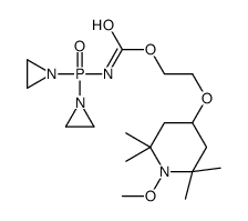 2-(1-methoxy-2,2,6,6-tetramethylpiperidin-4-yl)oxyethyl N-[bis(aziridin-1-yl)phosphoryl]carbamate Structure