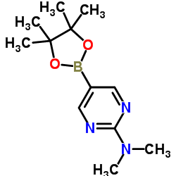 N,N-Dimethyl-5-(4,4,5,5-tetramethyl-1,3,2-dioxaborolan-2-yl)pyrimidin-2-amine structure