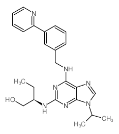 (2R)-2-[[9-(1-甲基乙基)-6-[[[3-(2-吡啶)苯基]甲基]氨基]-9H-嘌呤-2-基]氨基]-1-丁醇结构式
