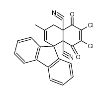 7-(o,o'-biphenylene)-3,4-dichloro-1,6-dicyano-9-methylbicyclo[4.4.0]deca-3,8-diene-2,5-dione结构式