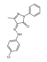 1-phenyl-3-methyl-4-(4-chlorophenylhydrazo)-5-pyrazolone结构式