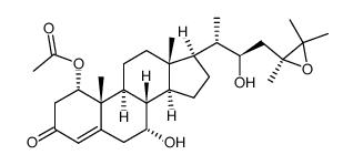 Petuniasterone B < (22R,24S)-1α-acetoxy-24,25-epoxy-7α,22-dihydroxyergost-4-en-3-one >结构式