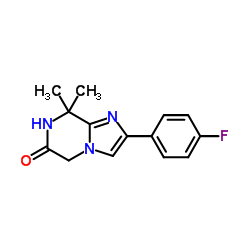 2-(4-氟苯基)-8,8-二甲基-7,8-二氢咪唑并[1,2-a]吡嗪-6(5H)-酮结构式