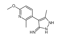 4-(6-甲氧基-2-甲基吡啶-3-基)-3-甲基-1H-吡唑-5-胺结构式