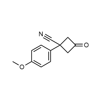 1-(4-甲氧基苯基)-3-氧代环丁烷-1-甲腈结构式