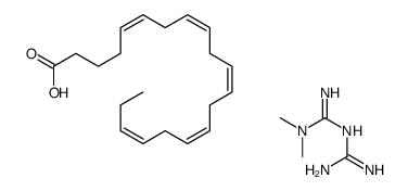 3-(diaminomethylidene)-1,1-dimethylguanidine,(5Z,8Z,11Z,14Z,17Z)-icosa-5,8,11,14,17-pentaenoic acid结构式