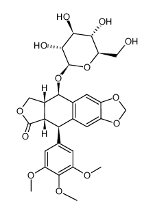 苦鬼臼素-4-O-β-D-葡萄糖苷结构式