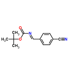 (4-氰基亚苄基)-氨基甲酸叔丁酯结构式