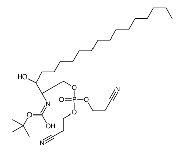 N-叔-丁基氧羰基-D-赤式-二氢-D-鞘氨醇-1-磷酸酯二氰基乙基酯结构式