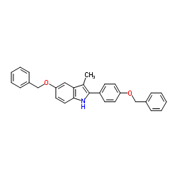3-甲基-5-苄氧基-2-(4-苄氧基苯基)-1H-吲哚结构式