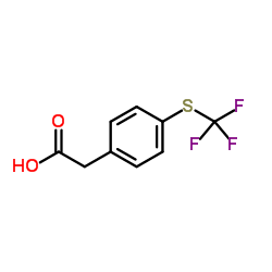 {4-[(Trifluoromethyl)sulfanyl]phenyl}acetic acid Structure