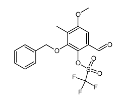 3-benzyloxy-5-methoxy-4-methyl-2-(trifluoromethylsulfonyloxy)benzaldehyde Structure