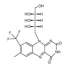 7-methyl-8-trifluoromethyl-10-(1'-D-ribityl)isoalloxazine Structure
