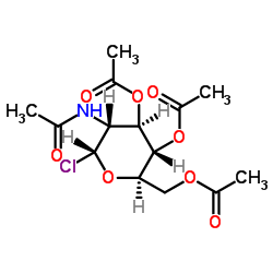 2-乙酰氨基-3,4,6-三-O-乙酰-2-脱氧-α-D-吡喃葡萄糖酰基氯结构式